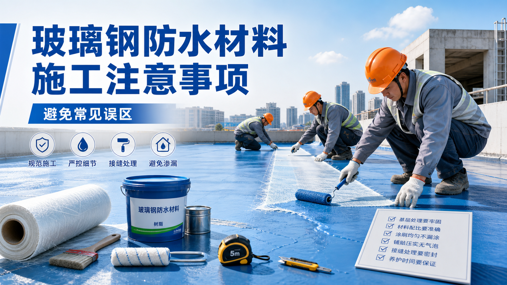 玻璃钢防水材料施工注意事项，避免常见误区 北屯 版